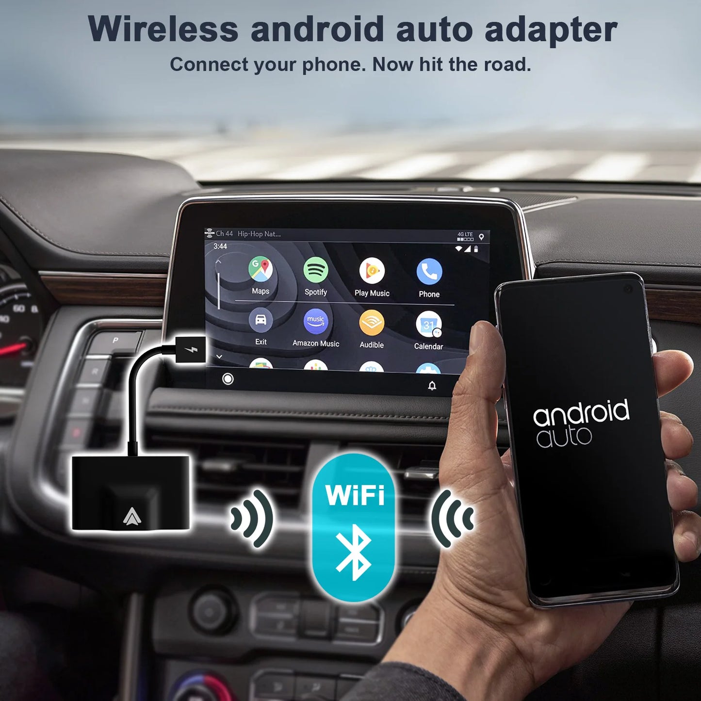 Wireless Android Auto Adapter for OEM Wired AA Cars Android Auto Dongle for Android Phone Convert Wired to Wireless 5Ghz WiFi