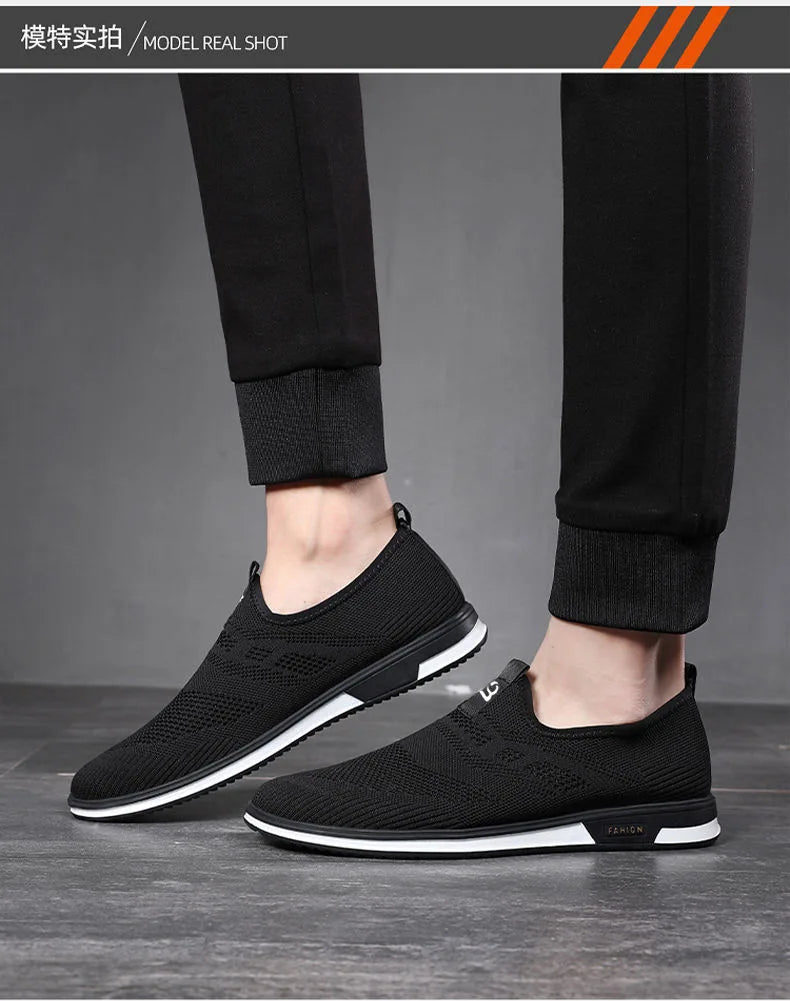 Sneakers Men 2023 New Breathable Mesh Lightweight Casual Shoes Comfortable Soft Bottom Flats Slip on Men Shoes Zapatillas Hombre