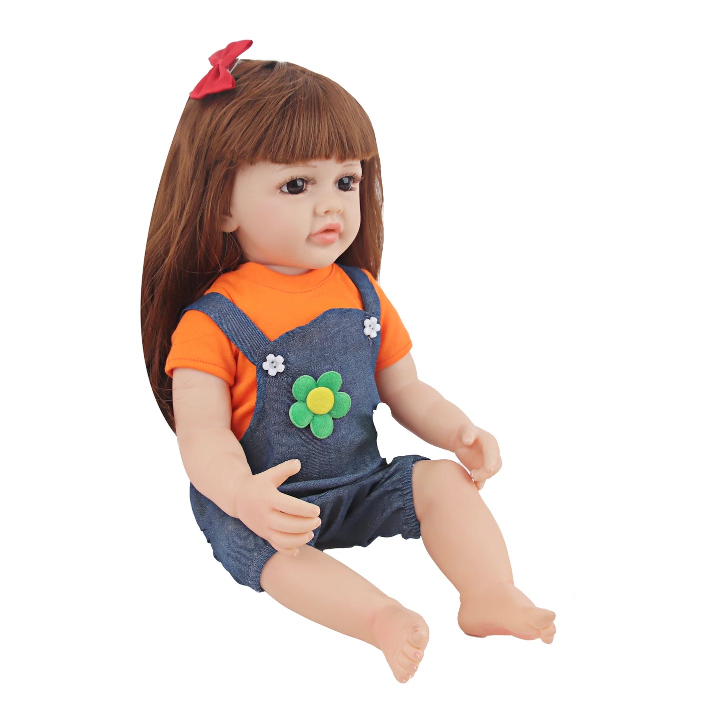 55CM 22 Inches Baby Reborn Girl Doll Full Body Soft Silicone Cute Newborn Dolls With Shoes,Clothes Girl's Best Gift Festival Toy