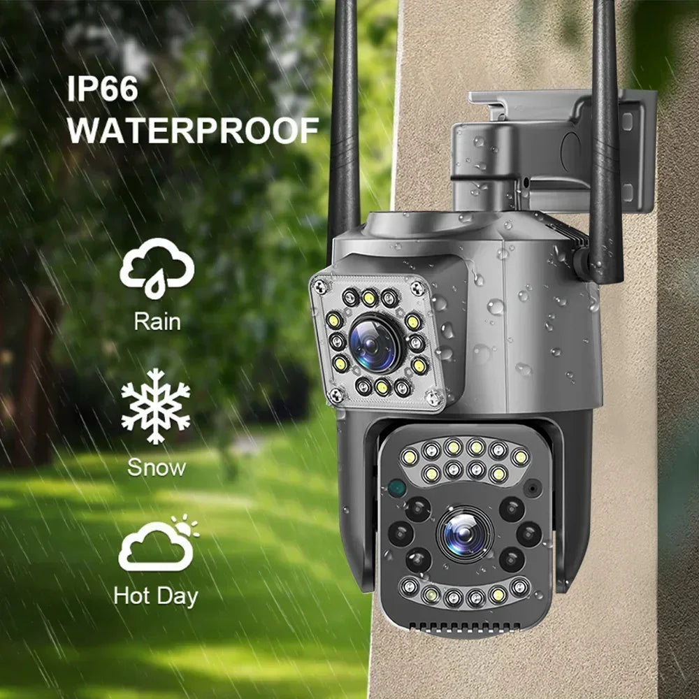 8MP 4K Dual Lens WiFi IP Camera Night Vision Ai Human Detect PTZ Outdoor Video Camara Wireless CCTV Security Protection Camera