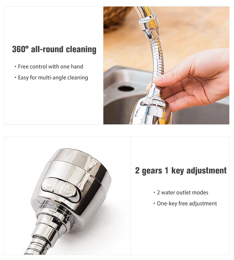 Dual Mode Kitchen Faucet Aerator 360 Degree Swivel Adjustable Sprayer Filter Diffuser Water Saving Nozzle Bath Faucet Connector