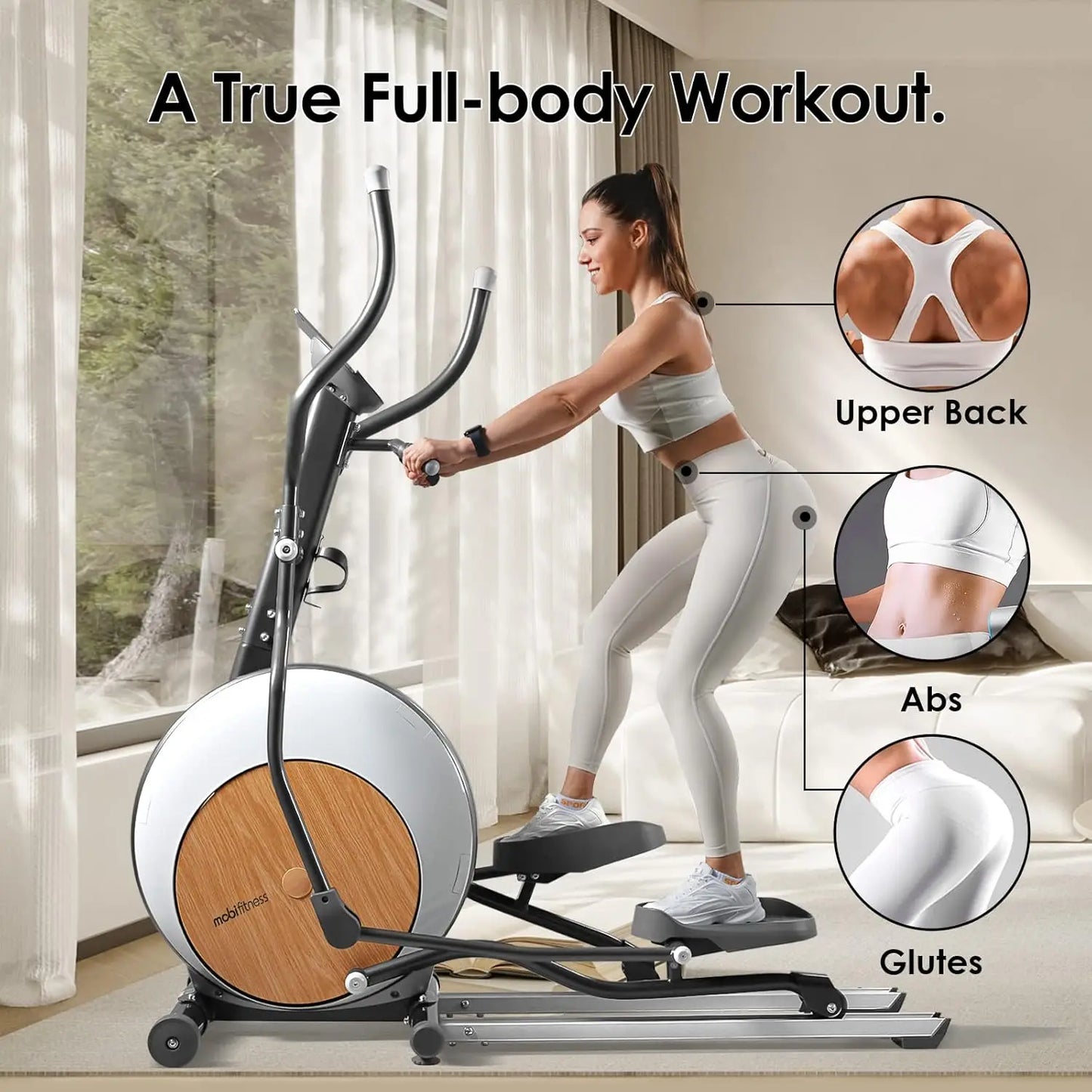 Elliptical Machine Cross Trainer 3 in 1 Exercise Bike Cardio Fitness with App US