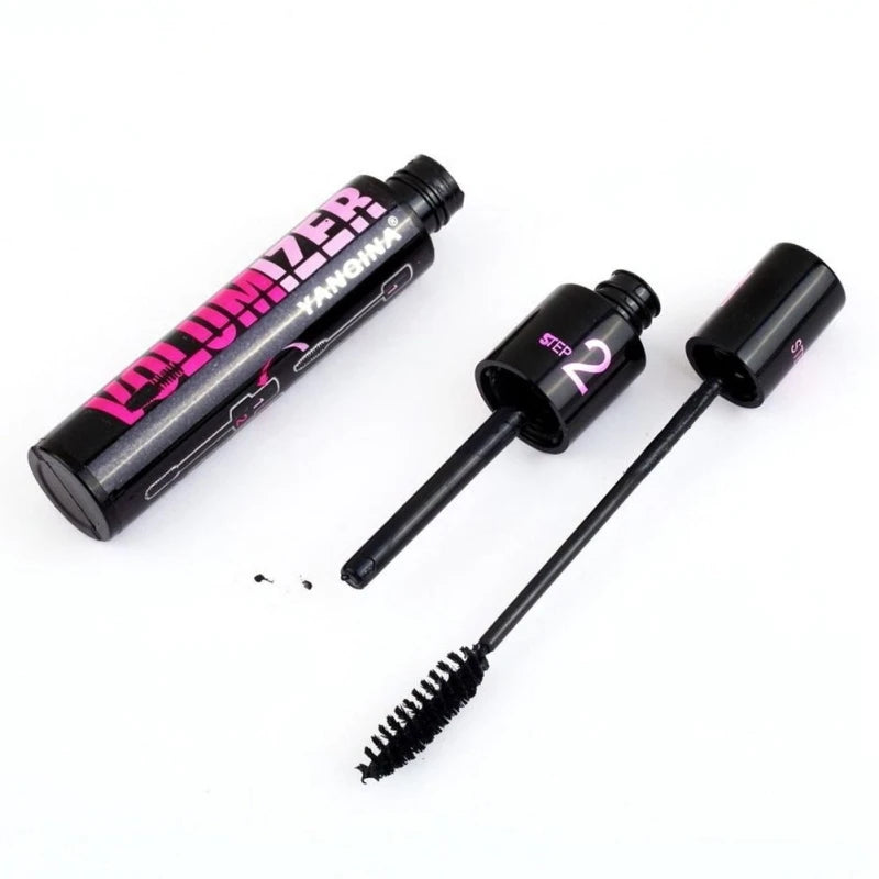 Make up 2in1 Double Purpose Mascara Waterproof and Sweatproof Curling Brushes Makeup Eye Fiber Mascara Eyelash Eyelashes Black