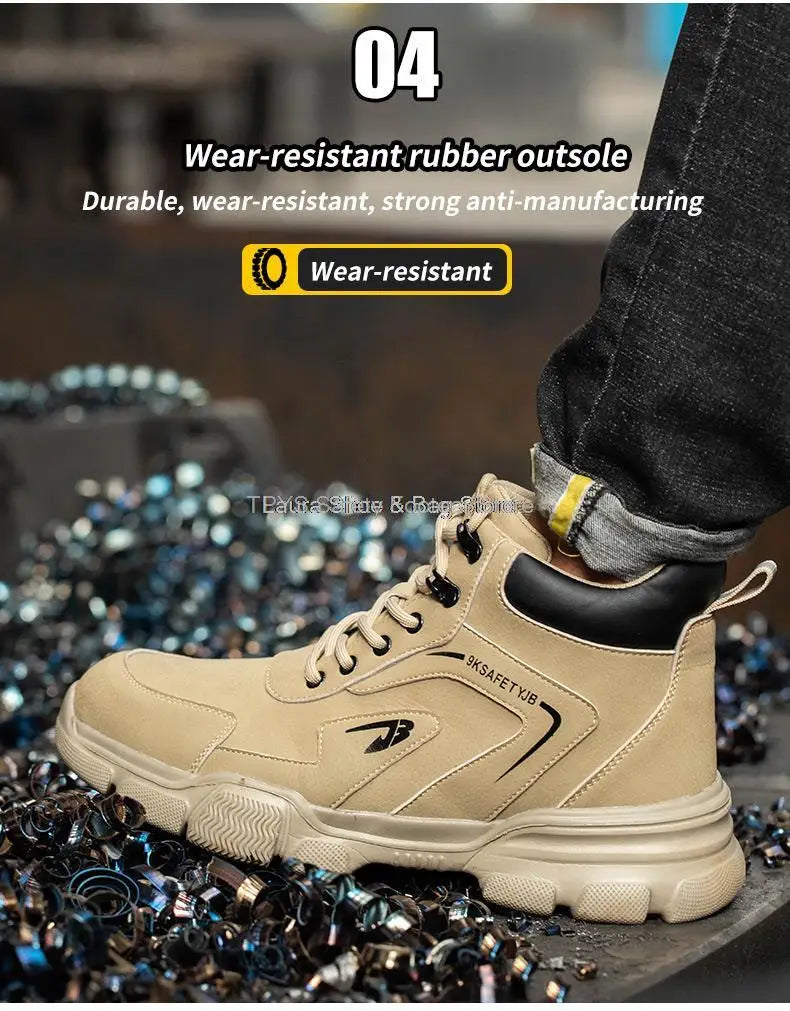 2023 New Men's Safety Shoes Winter Safety Boots Man Anti Smash Puncture Proof Safety Work Shoes Men Waterproof Warm Shoes Men