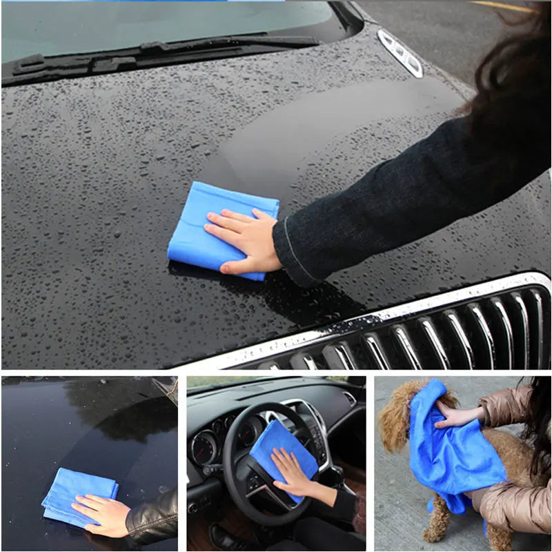 43*32cm PVA Chamois Car Wash Towel Absorb Water Cleaner Accessories Car care Home Cleaning Hair Drying Cloth Towels Cap