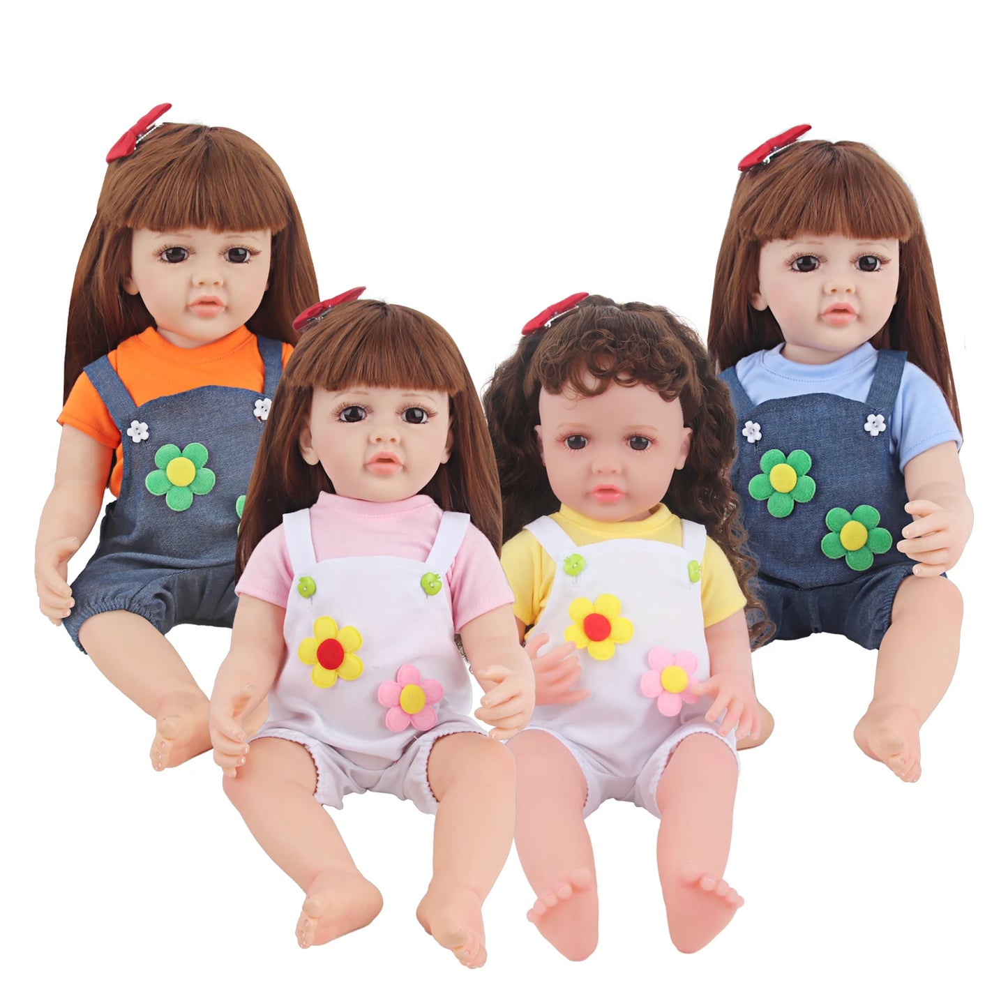 55CM 22 Inches Baby Reborn Girl Doll Full Body Soft Silicone Cute Newborn Dolls With Shoes,Clothes Girl's Best Gift Festival Toy