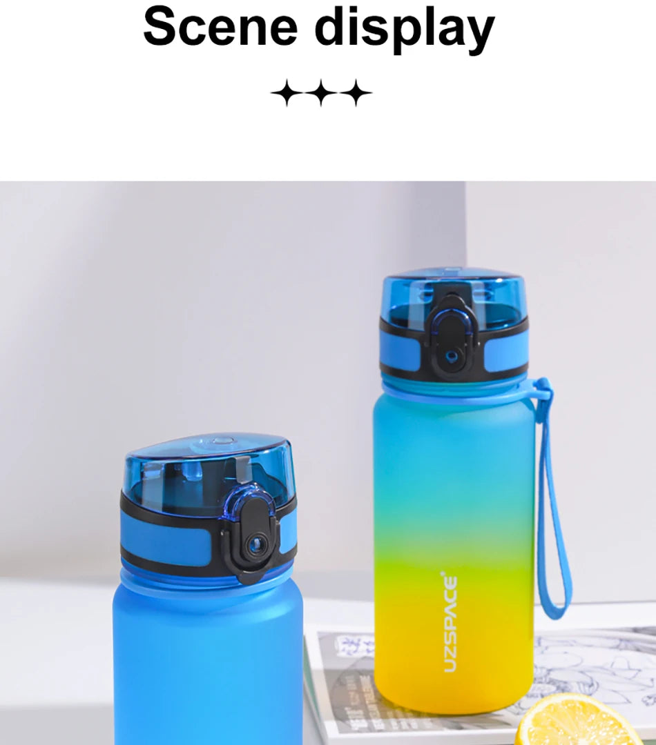 350ML Sport Water Bottle With Time Marker Girl Kids Portable Leakproof Eco-friendly No Smell Tritan Plastic Drinkware BPA Free