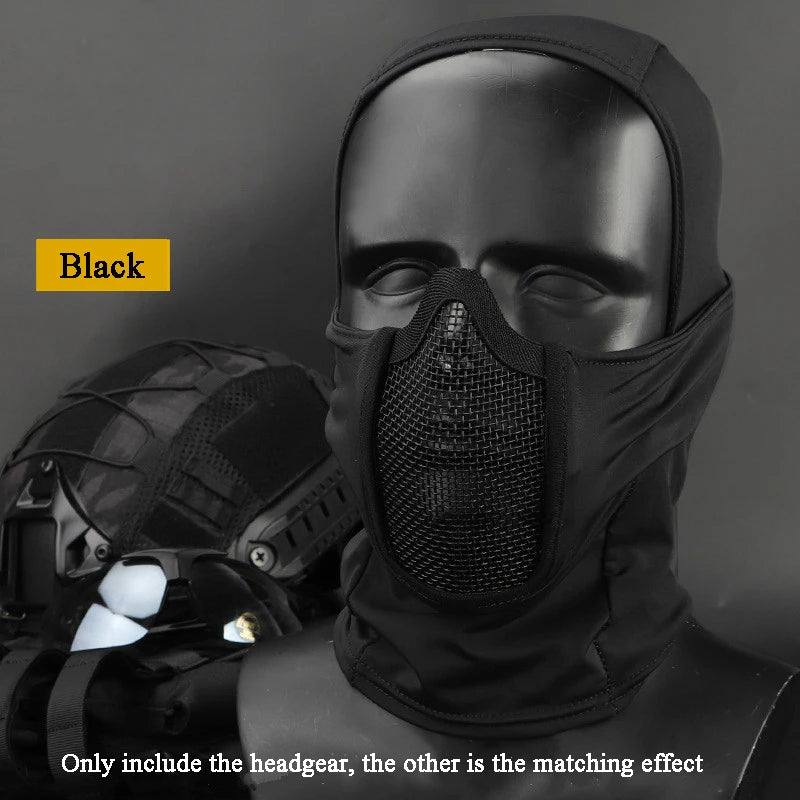 Tactical Headgear Mask Airsoft Paintball CS Steel Mesh Full Face Balaclava Masks Wargame  Cycling Soft Face Shield