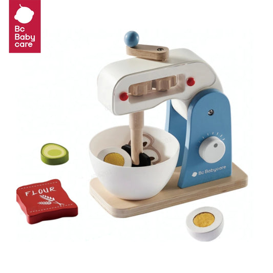 Bc Babycare Wooden Kitchen Pretend Play Toy Montessori Early Education Educational Toaster Machine Food Mixer Fun Toy Gift