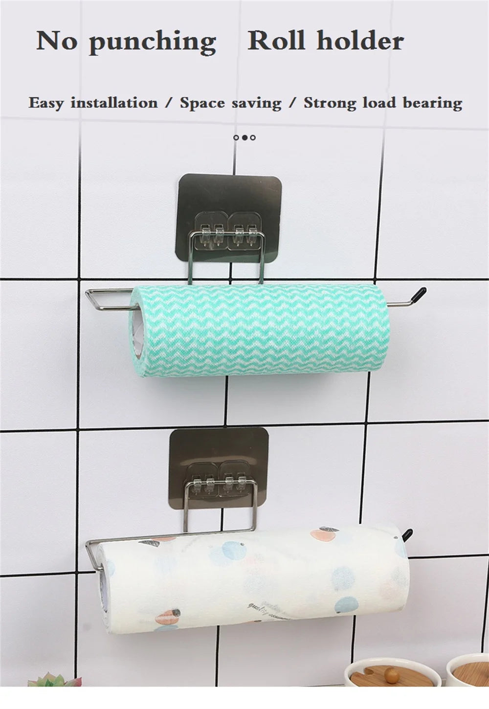 1PCS Paper Towel Holder For Towels Stand Hanger Kitchen Faucet Bathroom Gadgets Napkin Holders Metal Fixture Home Improvement