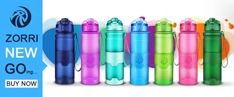 ZORRI Sports Water Bottle Protein Shaker Bpa Free Eco-Friendly Portable Gym Hiking Drinkware Bottle Gourde Botella De Agua