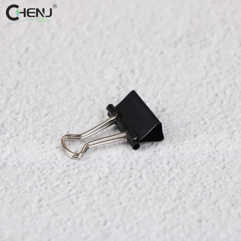 12pcs 15mm Black Metal Binder Clips File Paper Clip Photo Stationary Office Supplies School Briefpapier Document