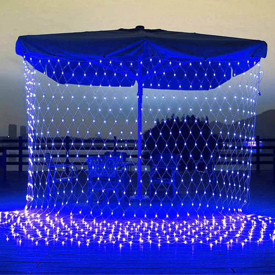 6x4M 3x2M Solar LED Christmas Garlands LED String Christmas Net Lights Fairy Xmas Party Garden Wedding Decor Curtain Light