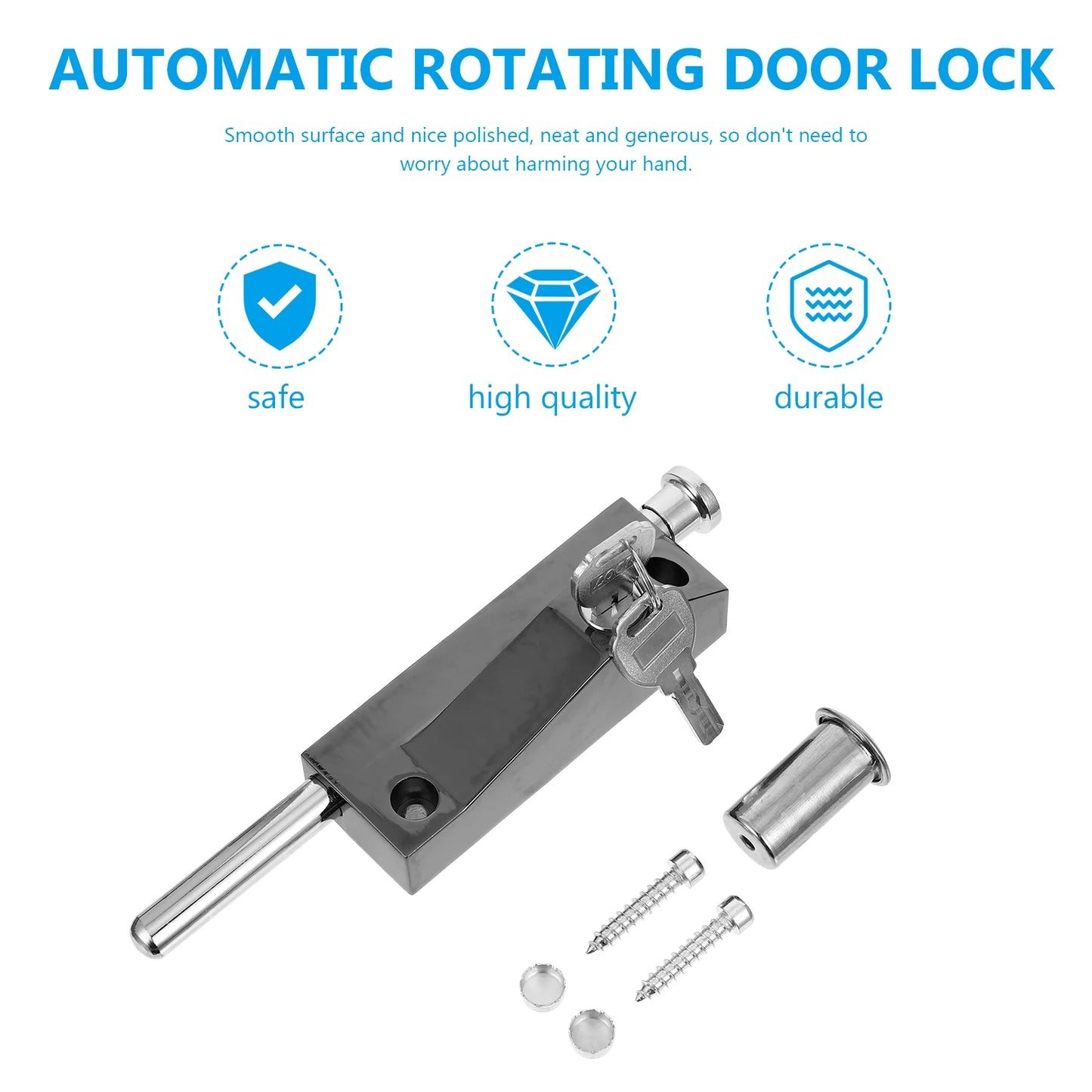 Automatic Door Bolt Latch Home Window Gate Security Pull Ring Spring Bounce Door Bolt Lock Zinc Alloy Safty Gate Latch