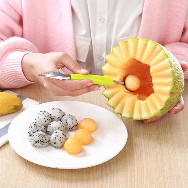 Multi Function Fruit Carving Knife Watermelon Baller Ice Cream Dig Ball Scoop Spoon Baller Kitchen DIY Cold Dishes Tools Gadgets