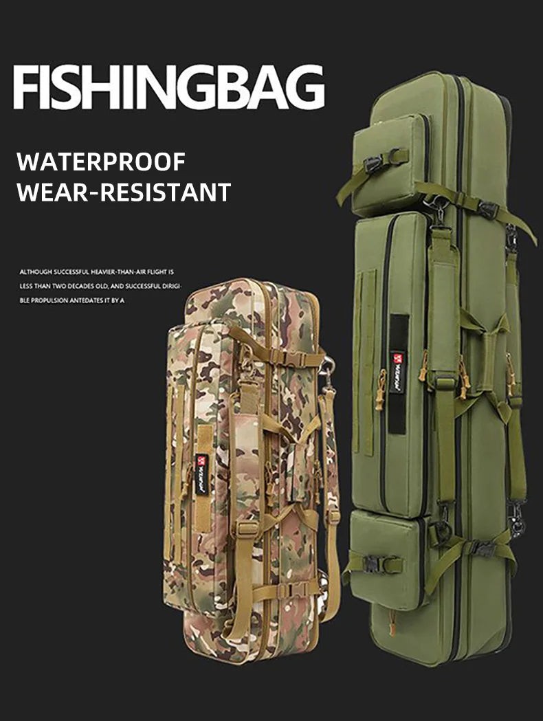 Fishing Rod Bag 70CM-130CM Multifunctional Waterproof Bags Large Fishing Reel Gear Outdoor Tactical Backpack Storage Case XA203G