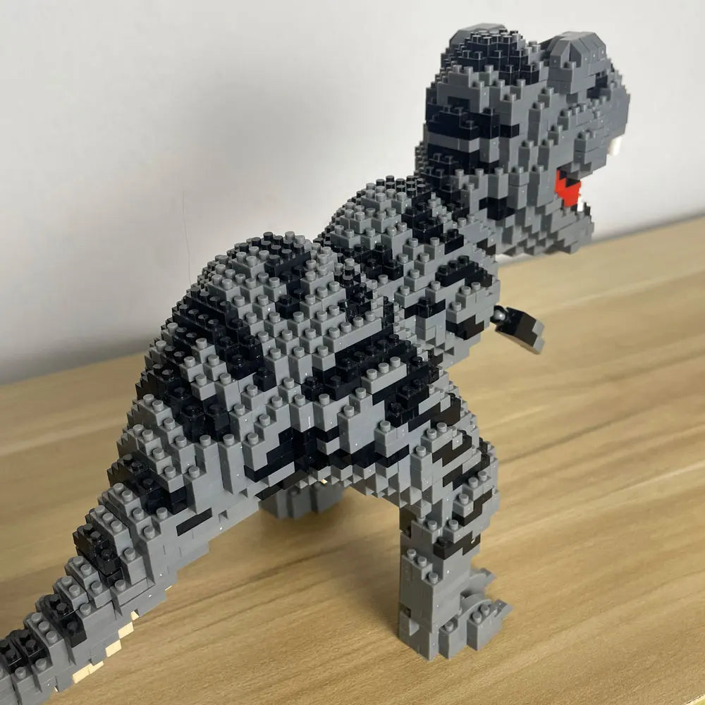 Knew Built Dinosaur Tyrannosaurus Rex or Velocira Models Micro Mini Building Blocks Puzzle Toys Perfect Gifts Desktop Decoration