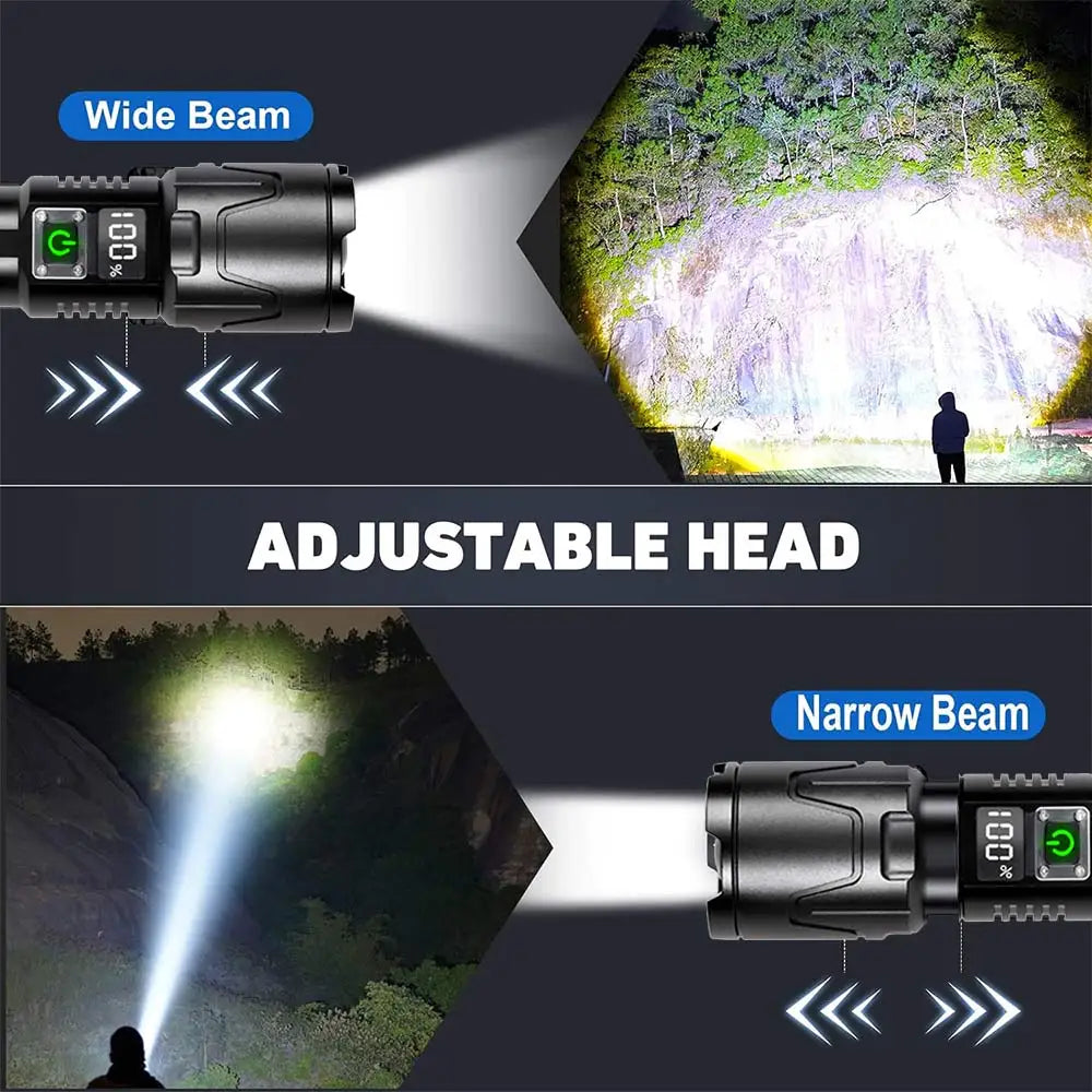 30W Super bright Long Shot Torch LED White Laser Flashlight USB Rechargeable Flash Light 26650 Flashlights Tactical Lantern