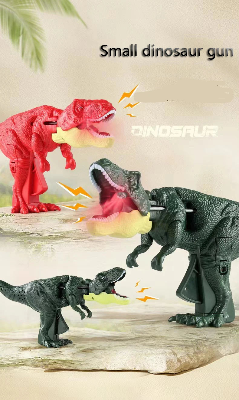 18cm Biting Green Red Tyrannosaurus Rex Dinosaur Hand Control Spring Swing Decompression Fingertip Kids Toy Birthday Boy Gift