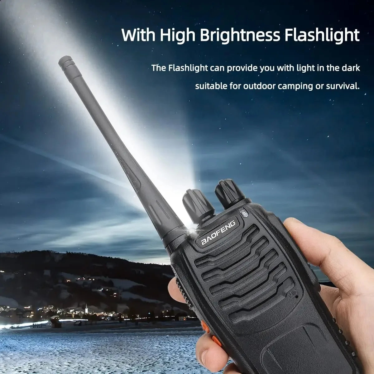 Baofeng Official Store 2Pcs BF 888S Walkie Talkie UHF 400 470MHz Long Range Two Way Ham Radios Transceiver for Hunting Hotel