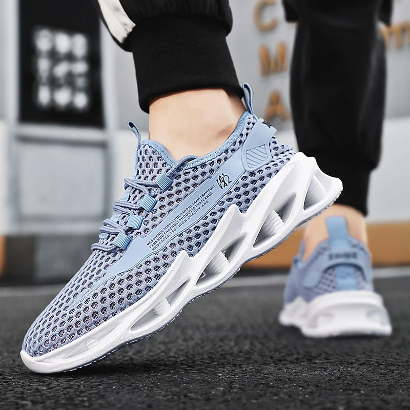 2023 New Summer Sneakers Men Mesh Breathable Running Tennis Shoes Outdoor Sports Tenis Masculino White Casual Walking Shoes