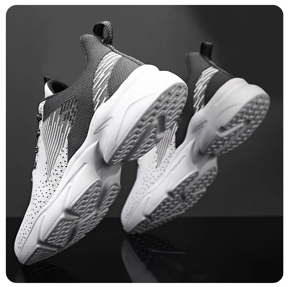 Athletic Running Shoes for Men Walking Jogging Fashion Sneakers Lightweight Breathable Flywoven Mesh Sport Shoe Lace Up