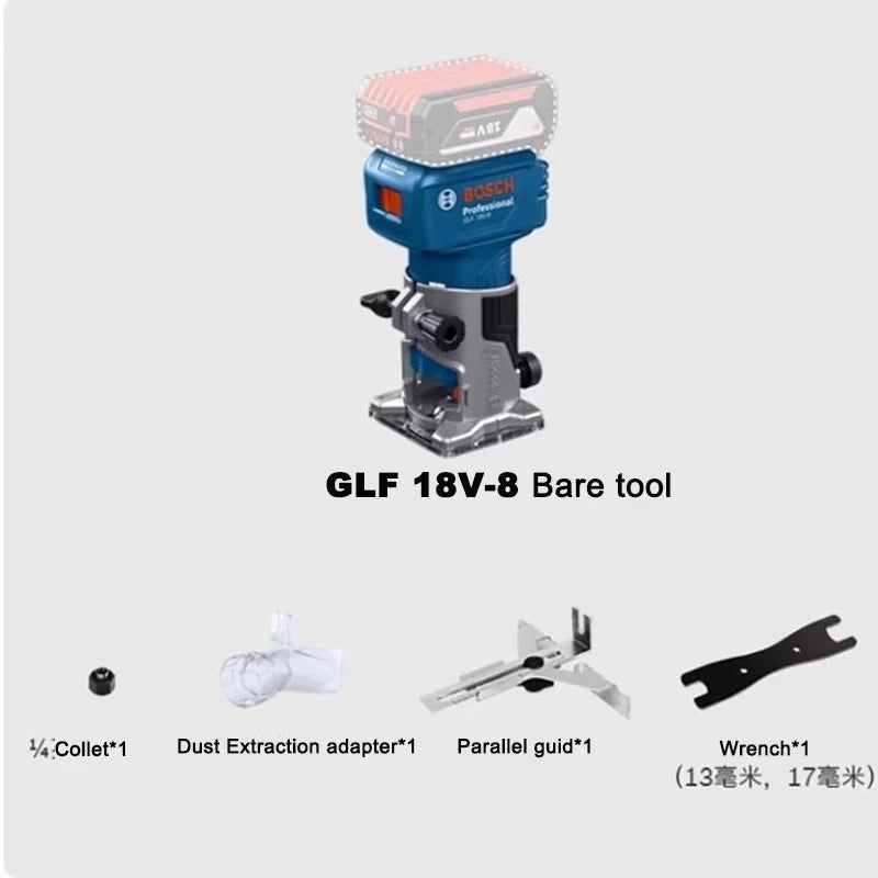 Bosch GLF 18V-8 18V Electric Trimmer Wood Router Machine 30000RPM Carpentry Tool Slotting Carving Dedicated Power Tools