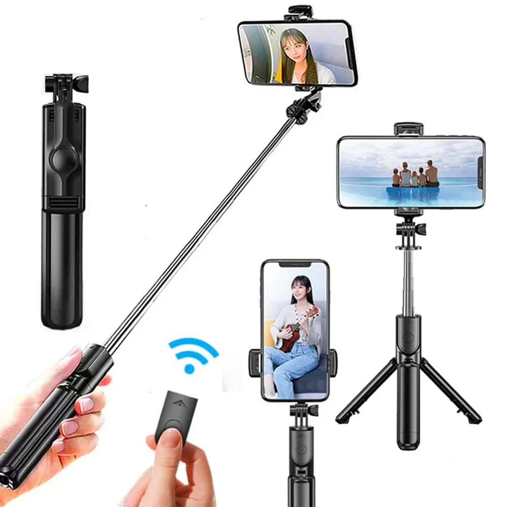 Wireless Selfie Stick Tripod Stand with Bluetooth Remote Extendable Tripod for iPhone Samsung Mobile Phone Tiktok Live Streaming