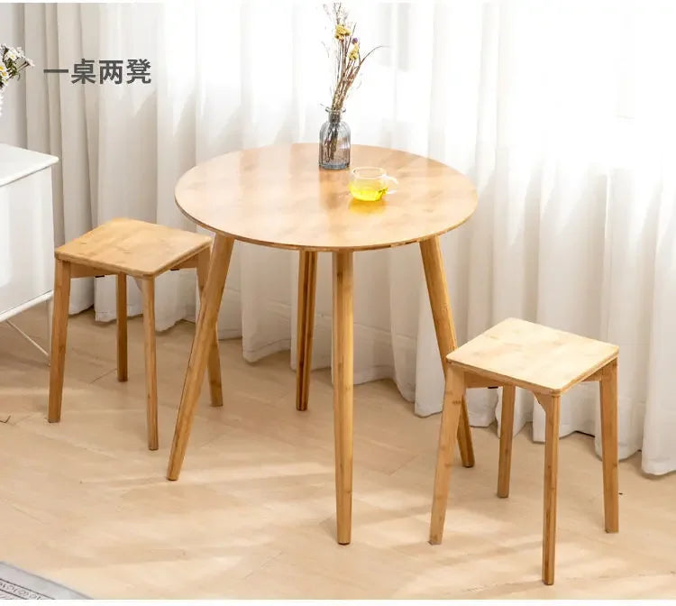 Nordic Small Coffee Table Tea Table Bamboo Side Tables Small Round Tables Modern Simple Balcony Negotiation Tables Living Room