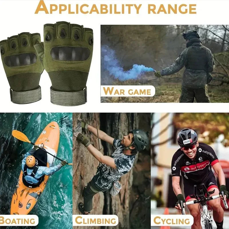 Outdoor Tactical Gloves Half Finger Paintball Airsoft Shot Combat Anti-Skid Men Bicycle Camping Hunting Gloves Protective Gear