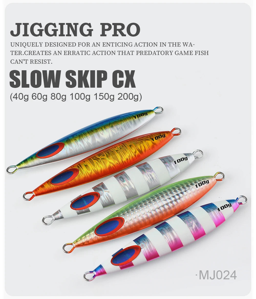 JIGGINGPRO 60g 80g 100g 150g 200g Isca Artificial Slow Jigging Lure Sea Fishing Equipment Metal Jig For Fishing Gear