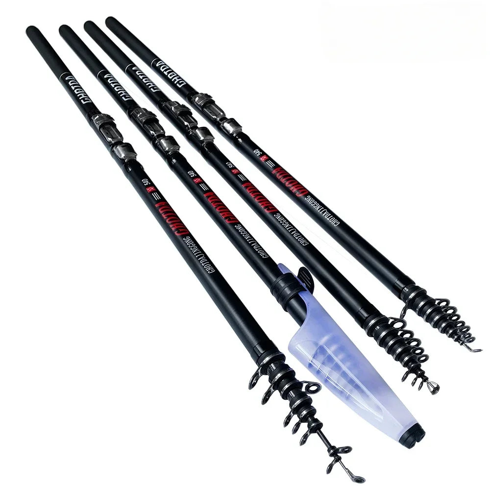 Bait Weight 10-50g Rock Fishing Rod Telescopic 2.7M-6.3M Carbon Fiber Spinning Sea Pole Super Hard Travel Boat Carp Fishing Gear