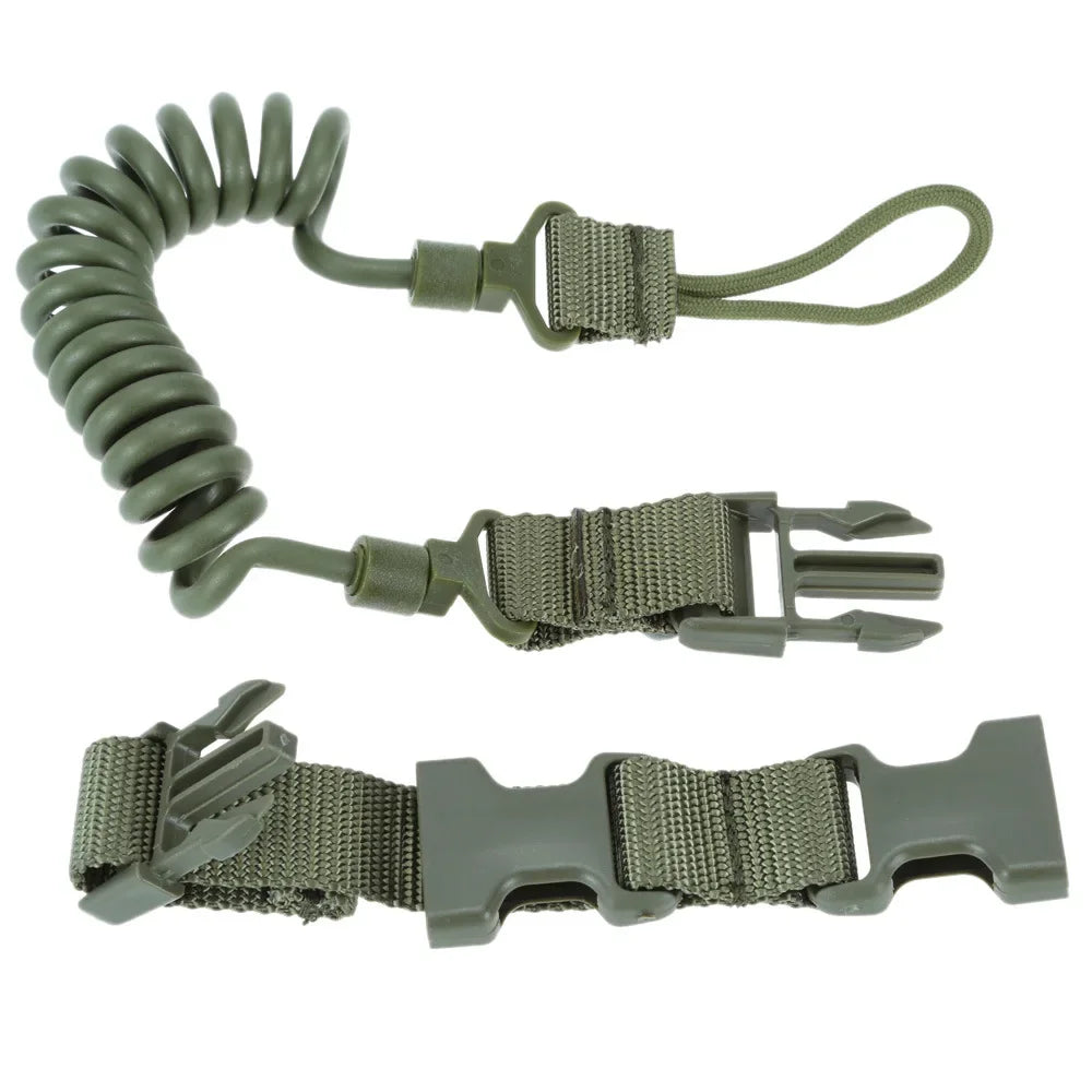 Telescopic Tactical Gun Sling Airsoft Secure Lanyard Spring Pistol Sling Strap Belt Military Hunting Accessories for Camping