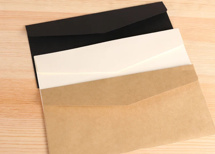 20pcs 22x11cm Blank leather large triangle flat open window envelope stationary paper  envelopes for letters