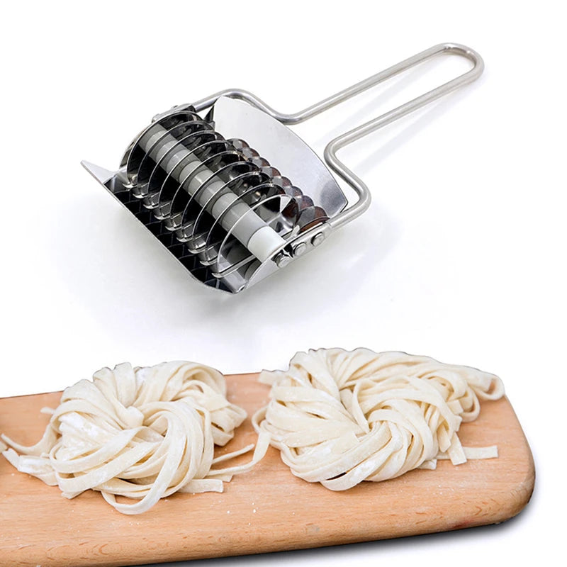 Stainless Steel Manual Noodle Cutter Pressing Instant Noodles Makers Dough Garlic Ginger Roller Cut Kitchen Pasta Gadgets