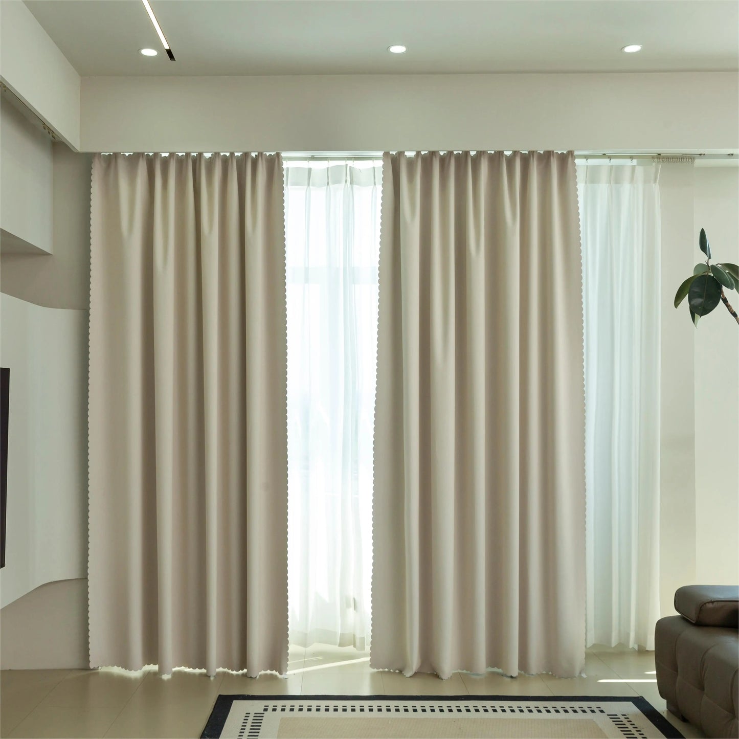 YanYangTian Blackout Hook Curtain French window living room bedroom Shading Uv protection