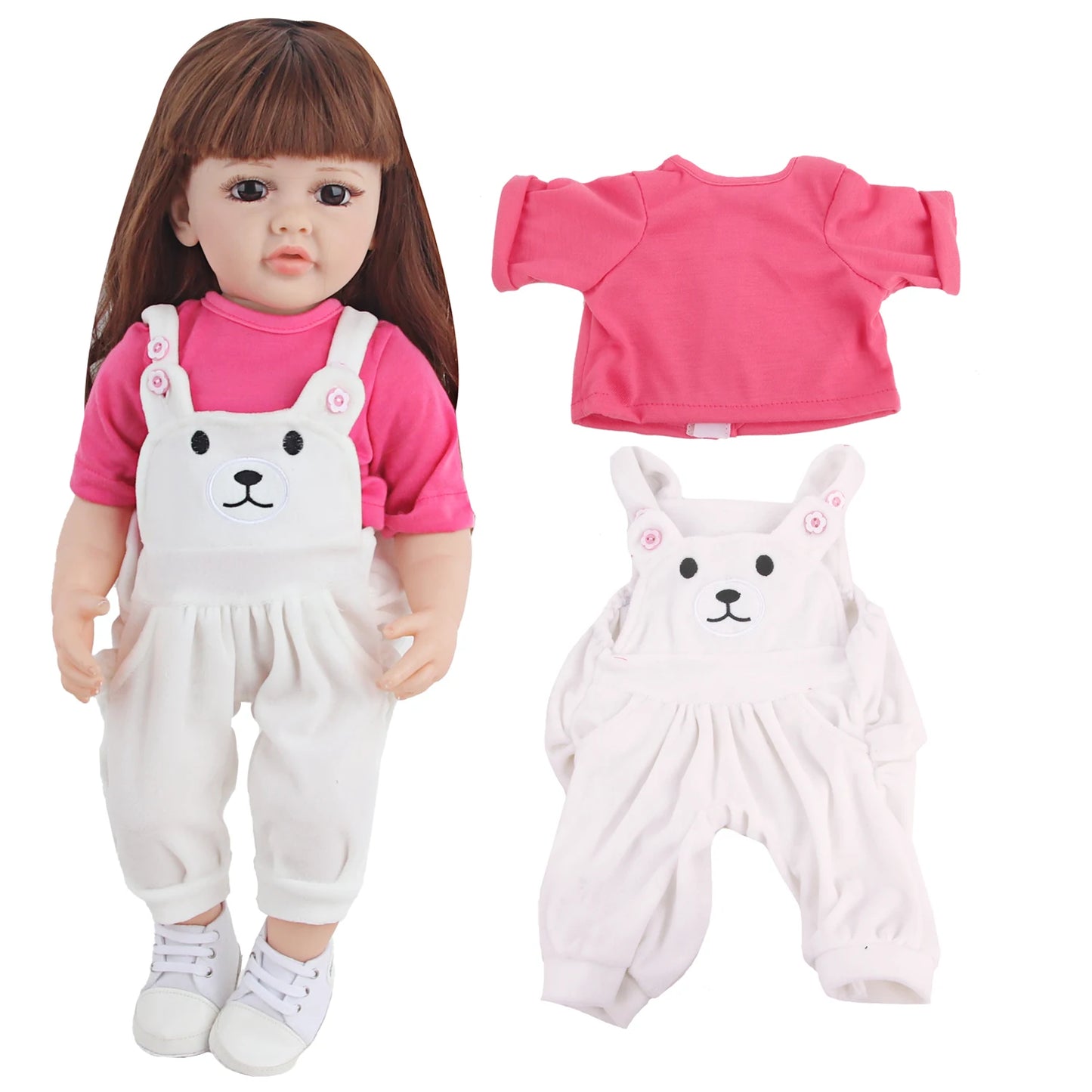 55CM 22 Inches Baby Reborn Girl Doll Full Body Soft Silicone Cute Newborn Dolls With Shoes,Clothes Girl's Best Gift Festival Toy