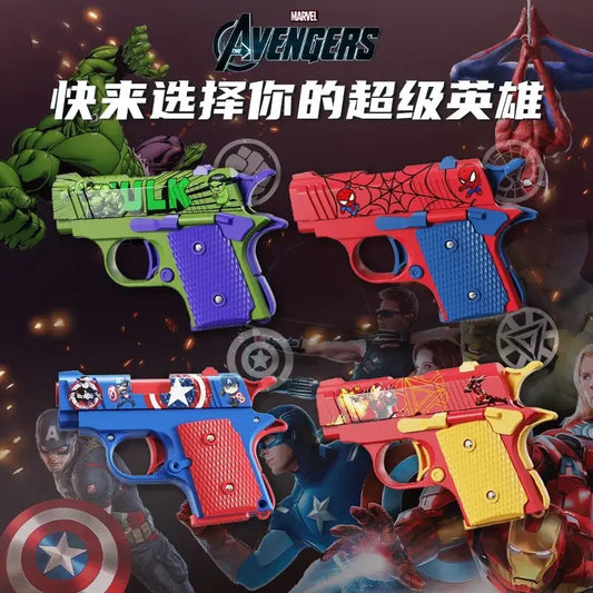 Marvel Spider-Man Iron Man Captain America Hulk Anime Cartoon Creative Detachable Carrot Gun Model Children's Decompression Toy