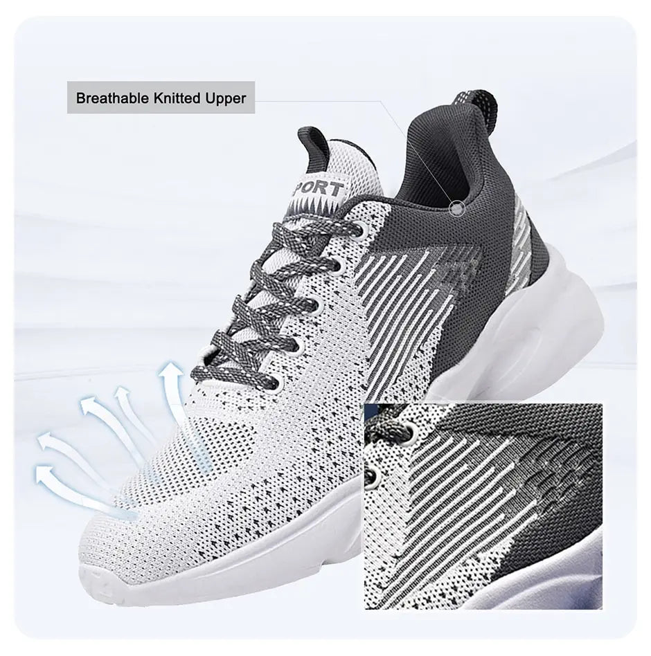 Athletic Running Shoes for Men Walking Jogging Fashion Sneakers Lightweight Breathable Flywoven Mesh Sport Shoe Lace Up