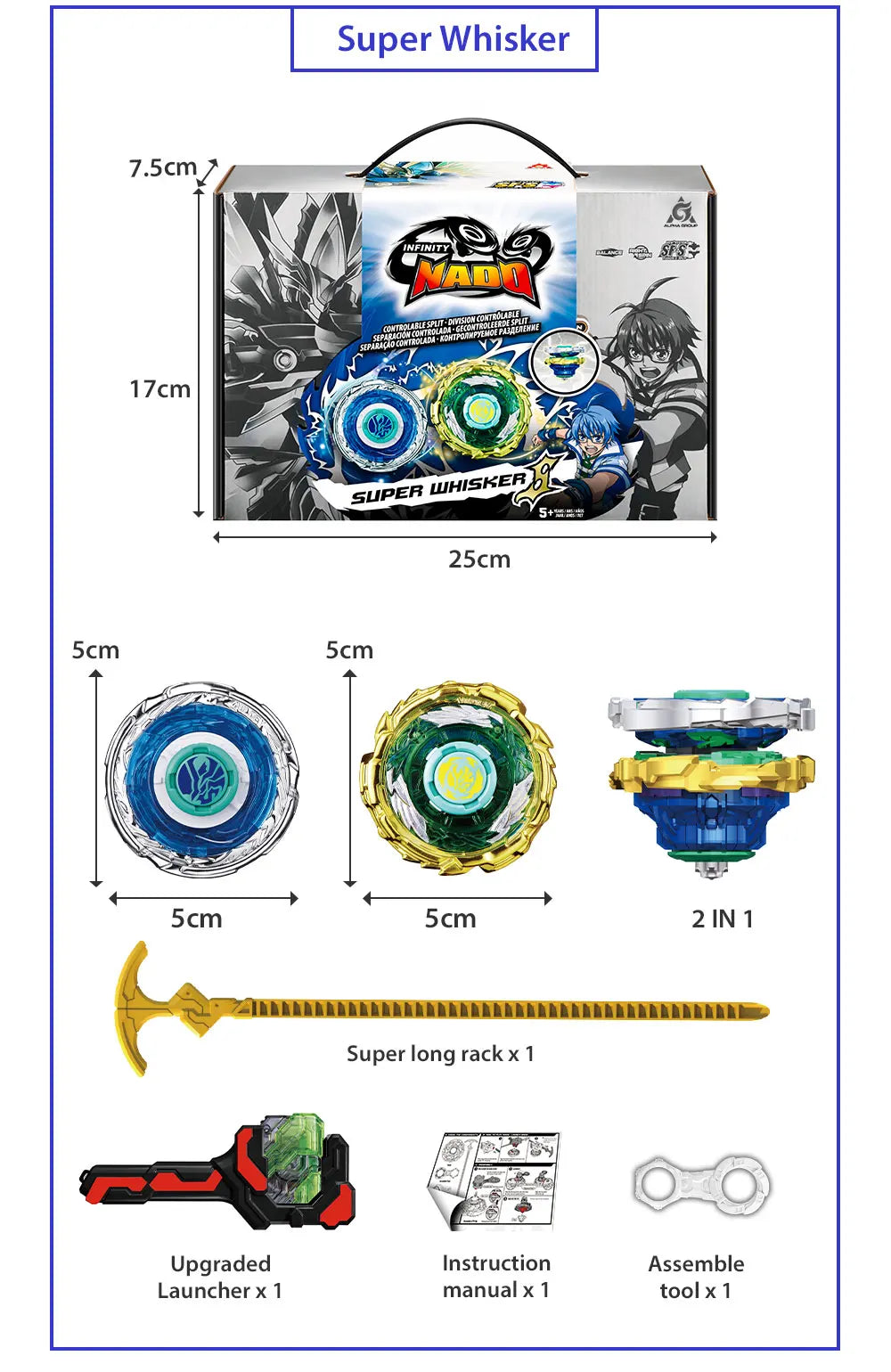 Infinity Nado 3 Original Crack Series 2 In1 Split Transforming Metal Gyro Battle Spinning Top With Launcher Anime Kids Toy Gift