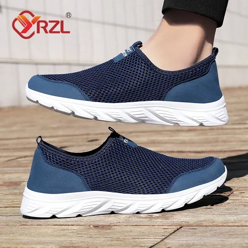 YRZL Lightweight Men Casual Shoes Breathable Slip on Male Casual Sneakers Anti-slip Men's Flats Outdoor Walking Shoes Size 38-46