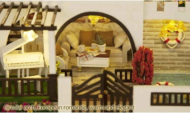 DIY Dollhouse Wooden doll Houses Miniature Doll House Furniture Kit Casa Music Led Toys for Children Birthday Gift