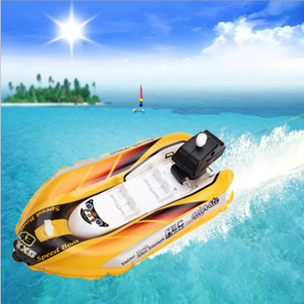 Float In Water Kids Inflatable Speed Boat Wind Up Toy Clockwork Ship Toys Baby Bath Toy Water Play Game for Children Boy Toys