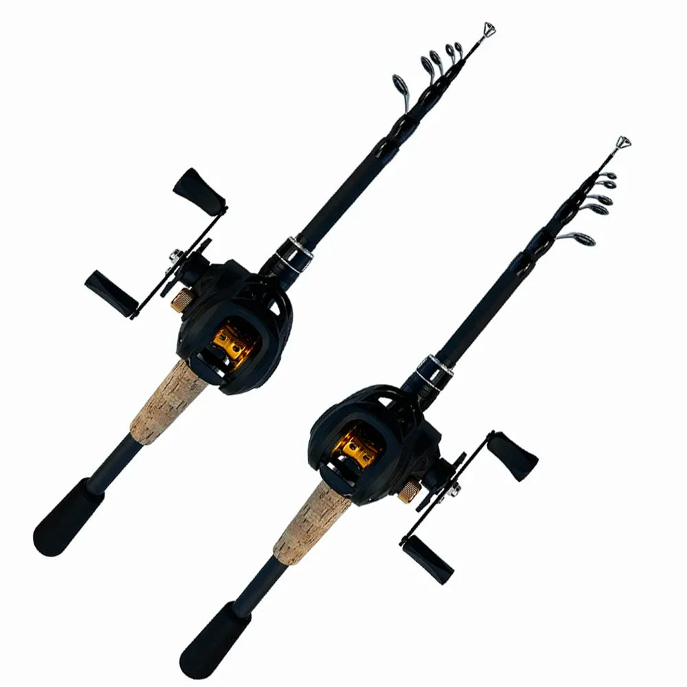 Fishing Rod Combo 1.5-2.4M Lure Fishing Rod and 7.2:1 High Speed Gear RatioMax 8kg Baitcasting Reel Fishing Tackle Pesca