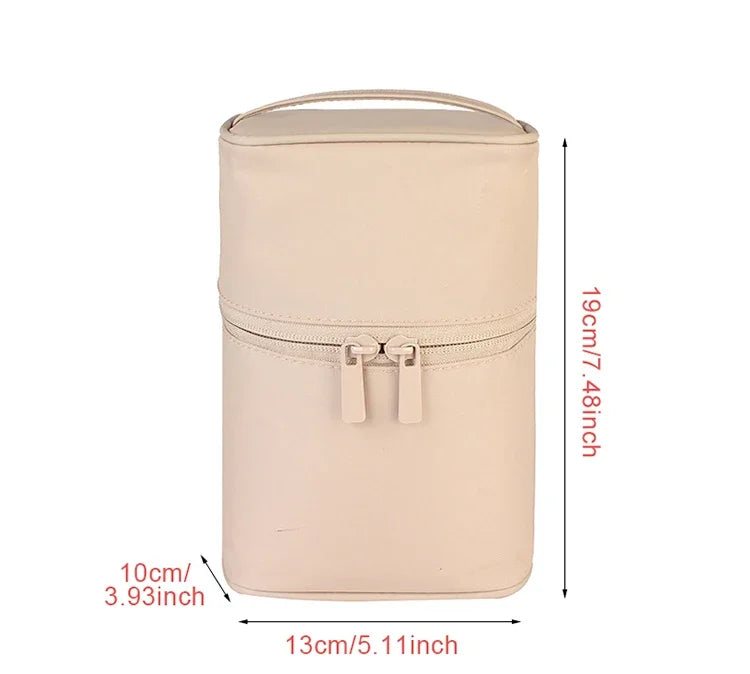 Travel Barrel Cosmetic Bag Shaped Nylon Women Waterproof Professional Makeup Artist Storage Handbag Zipper Home Make Up Organize