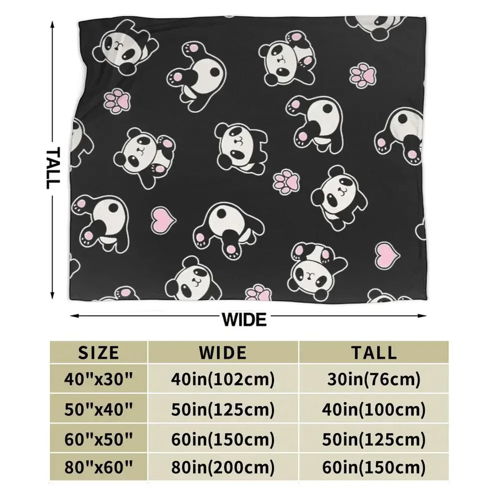 Panda Cute Animal Blankets Soft Warm Flannel Throw Blanket Bedspread for Bed Livingroom Picnic Travel Home Sofa