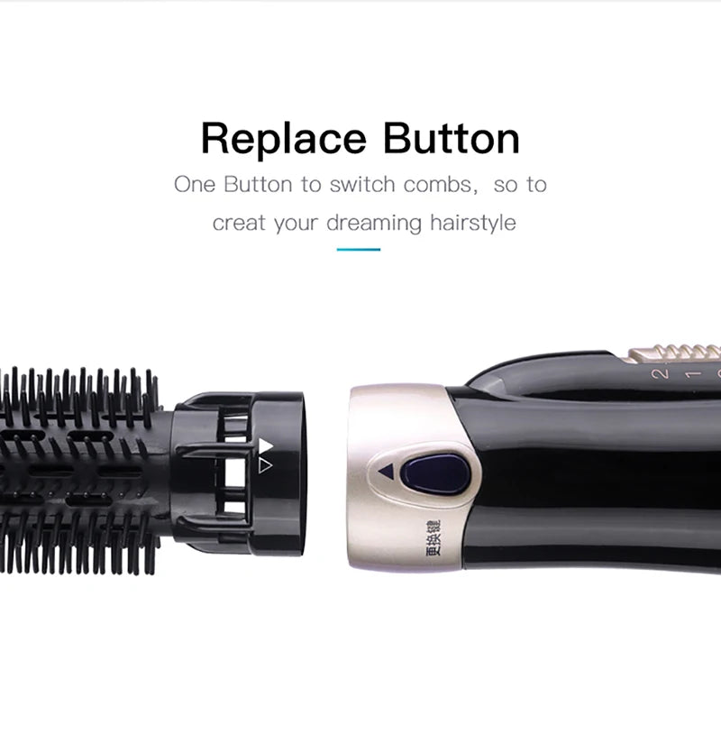 Portable electric hot air comb 4-in-1 hot air comb one-step hair dryer and curling iron fast straightener Hot air comb