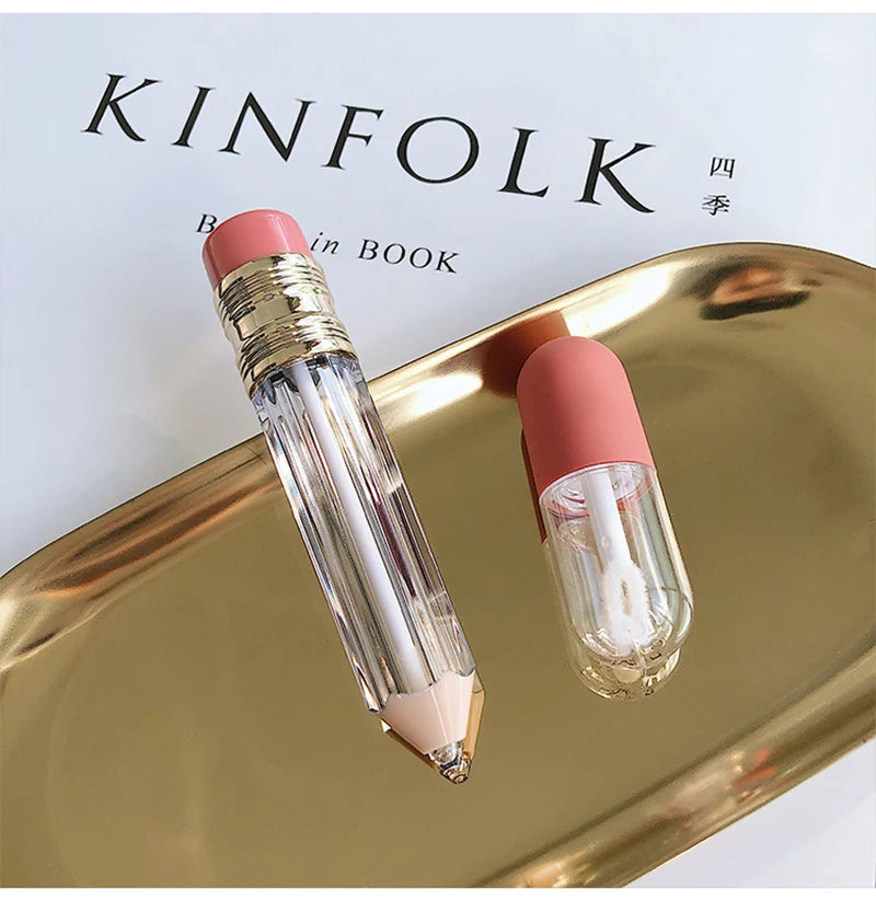 Mini Capsule Liquid Foundation Cosmetics Bottling Travel Portable Skin Care Bottle Pencil Refilable Bottle with Lip Brush Tool