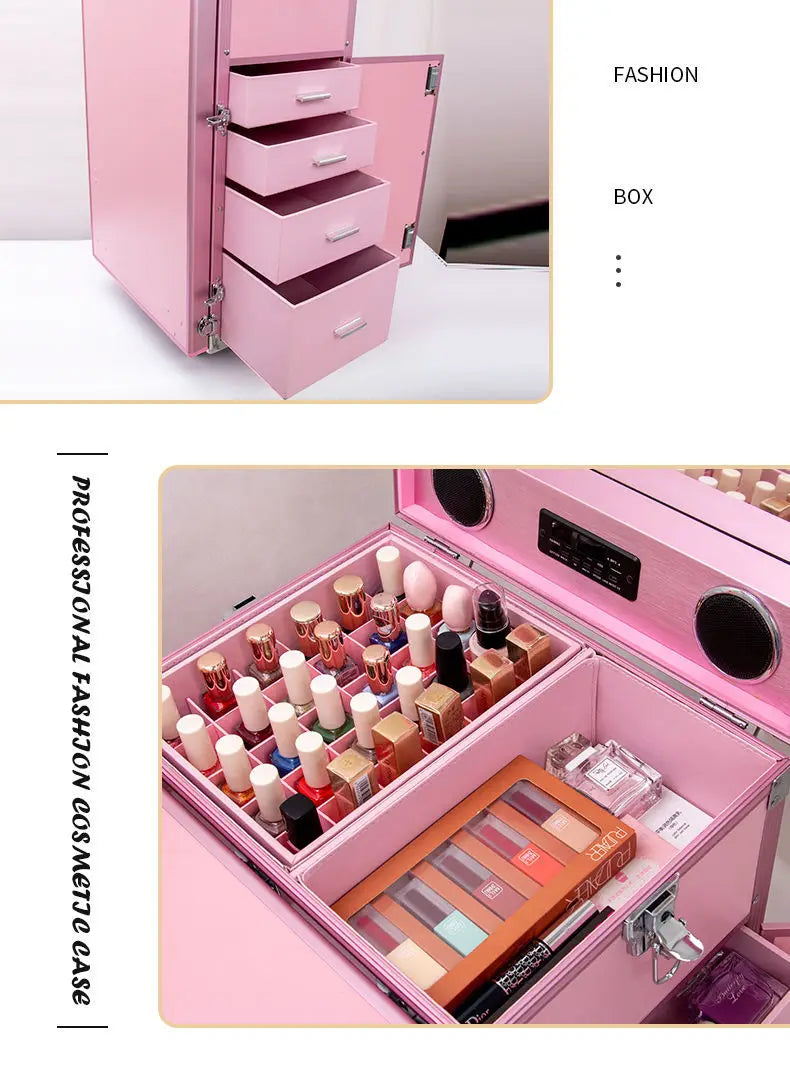 New Beauty Make Up Tattoo Nail Multilayer Toolbox Storage Organizer Suitcase Bag Makeup Box Artist Professional Cosmetic Cases