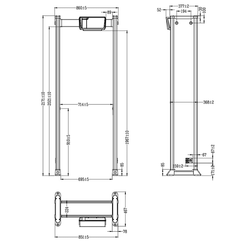 Dahua DHI-ISC-D206 Portable Airport Walk-through Security Doors Frame Detection Metal Detectors Safty Gate